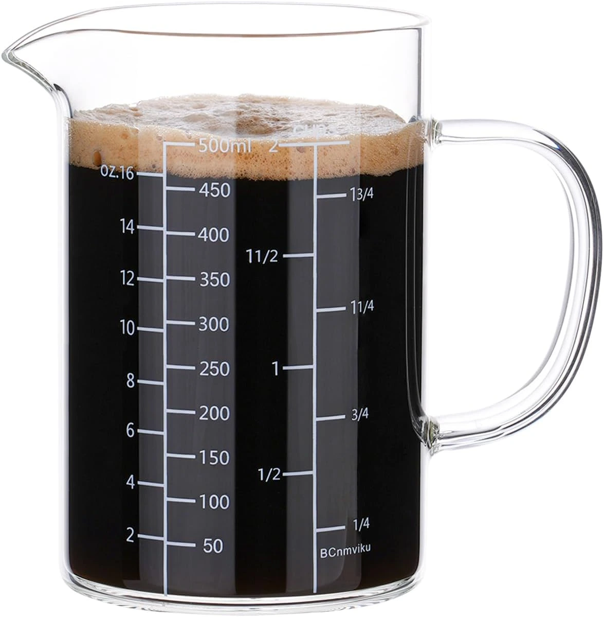 BCnmviku 2 cup glass measuring cup for cups to quarts conversion